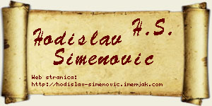 Hodislav Simenović vizit kartica